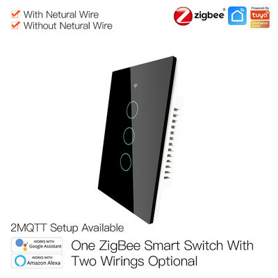 Κανένα ουδέτερο καλώδιο κανένας πυκνωτής Zigbee 3,0 έξυπνος διακόπτης τοίχων Wifi με τον τηλεχειρισμό
